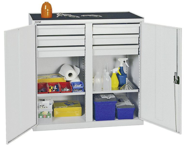 stumpf Werkzeug- und Materialschrank Serie 2000, 7035/7035, 6 Schubladen, Mitteltrennwand, 2 Fachböden, 2002607