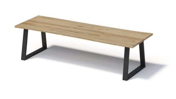 Bisley Fortis Table Natural, 3000 x 1000 mm, natürliche Baumkante, geölte Oberfläche, T-Gestell, Oberfläche: natürlich/Gestell: schwarz, FN3010TP333