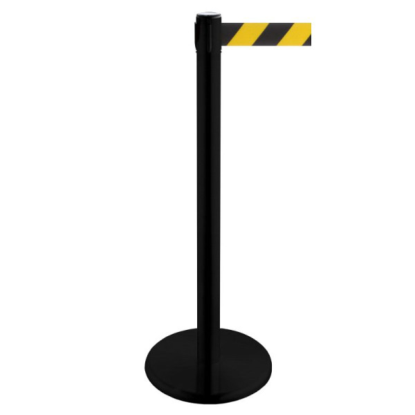 Stein HGS Personenleitsystem -P-LINE Future-, Metall/ schwarz, schwarz/gelb diagonal (schraffiert), mit magnetischem Gurtendstück, 12796-1704