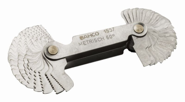 Bahco Schraublehre, 60° metrisch + 55° Zoll, 52 Lehren, 1537