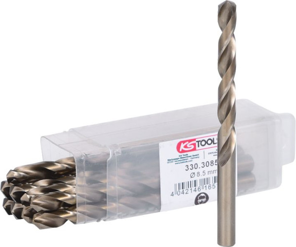 KS Tools HSS-G Co 5 Spiralbohrer, 8,5mm, VE: 10 Stück, 330.3085