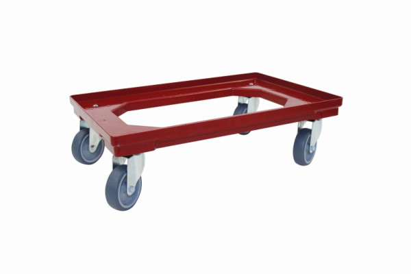 Schneider Transportroller mit Gummirädern, rot, 62 x 42 cm, mit 4 Lenkrollen, 202099