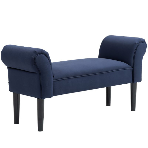 HOMCOM Gepolsterte Sitzbank für Schlafzimmer und Flur, bis 130 kg belastbar, 102 x 36 x 51 cm, Blau, 831-135V00DB