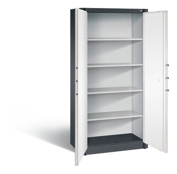 C+P Feuerschutzschrank Certos, H1950xB930xT500mm, Farbe: Schwarzgrau / Verkehrsweiß, Klinkengriff, 5 OH, 1170-00 S11207