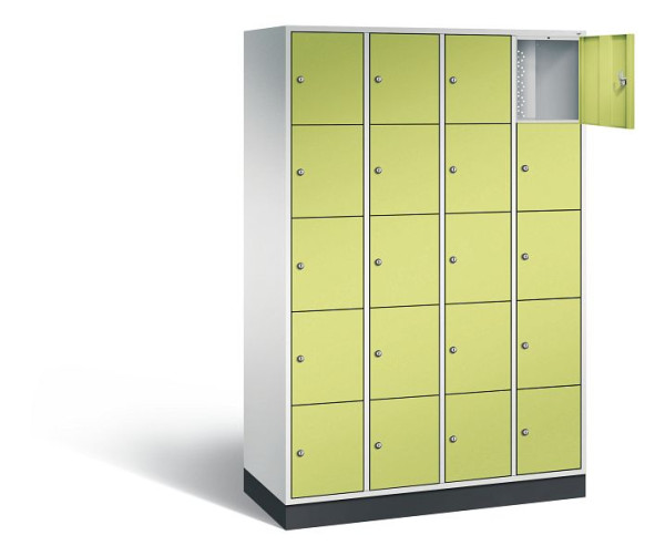 C+P Schließfachschrank Intro, H1950xB1220xT490mm, Farbe: Lichtgrau / Viridingrün, 8570-401 S10043