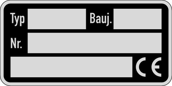 Schilder Klar Maschinenkennzeichnung Typenschild (CE), 50x25 mm Folie selbstklebend, VE = 1 Stück, 30/61