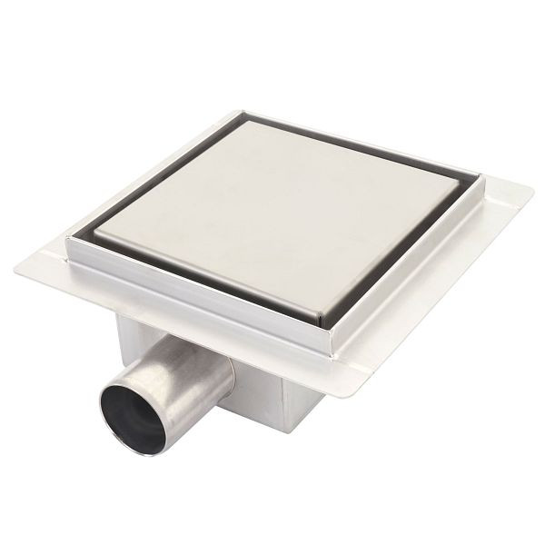 Mendler Duschablauf HWC-D95a, Bodenablauf Abflussrinne Bad, Edelstahl Siphon, 20x20cm, 64814