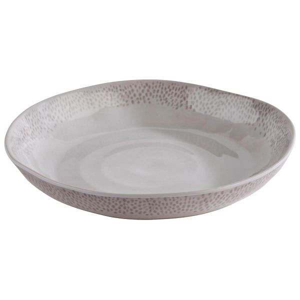 APS Schale/Teller "FOOTMARK", tiefer Teller, Ø 24 cm, Höhe 4 cm, Melamin, Dekor, weiß-grau, 85322