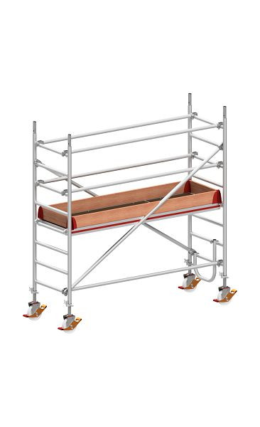 HYMER Fahrgerüst nach DIN EN 1004 mit Comfortaufbau, Rahmenteilbreite 0,80 m, Bühnenlänge 2,45 m, Reichhöhe 3,40 m, 877103