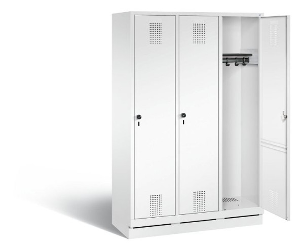 C+P Garderobenschrank Evolo, H1800xB1200xT500mm, Farbe: Verkehrsweiß, 48020-32 S10694