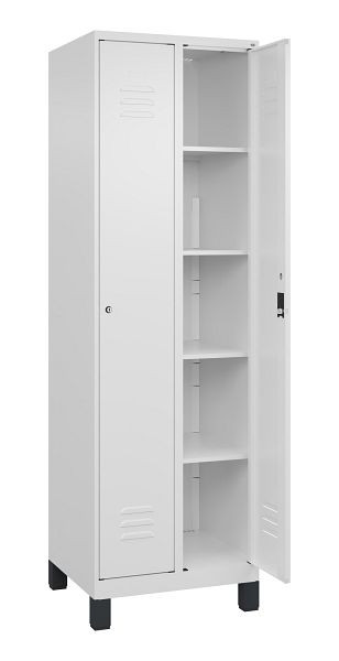 C+P Wäsche-Spind Classic PLUS, Füße, 2 Abteile, 1950x600x500mm, 9016/9016, 080010-20B S10029