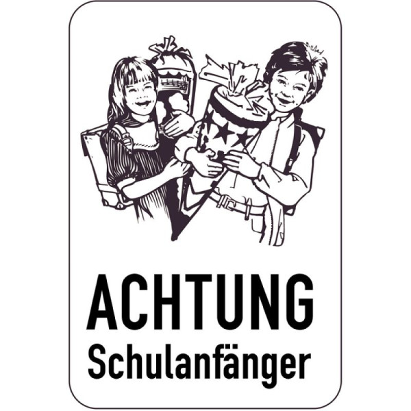 Stein HGS Sonderschild, ACHTUNG, Schulanfänger, 400 x 600 mm, 15041