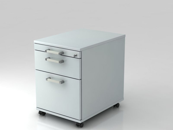 Hammerbacher Rollcontainer 58cm, 1 Schub, 1HR, Schloss Chromgriff Grau, 42,8x58x59 cm, 1/3/6 HE, VAC20/5/5/CE