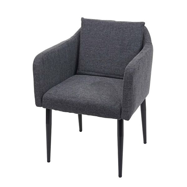 Mendler Esszimmerstuhl HWC-H93, Küchenstuhl Lehnstuhl Stuhl, Stoff/Textil dunkelgrau, 74731