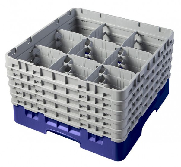 Cambro Spülkorb mit 9 Fächer Camrack® 25,8 cm Marineblau, 9S958186