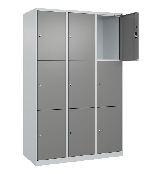 C+P Schließfachschrank Evolo PLUS, 9 Fächer, 1850x1200x500mm, 7035/0004, 049000-323 S10014