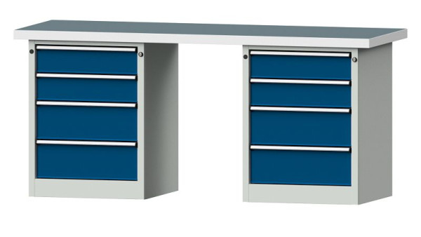 ANKE Werkbänke Kombiwerkbank, Modell 840 V, 2000 x 700 x 900 mm, RAL 7035/5010, UBP 50 mm, 415.107