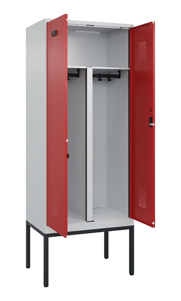 C+P PSA Doppel-Spind Evolo PLUS, Gestell, 2 Abteile, 2120x800x500mm, 7035/3000, Zylinderschloss, 0490327-22P S10030