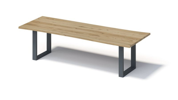 Bisley Fortis Table Natural, 2800 x 1000 mm, natürliche Baumkante, geölte Oberfläche, O-Gestell, Oberfläche: natürlich/Gestell: anthrazitgrau, FN2810OP334