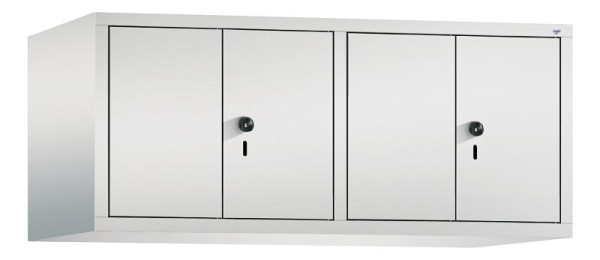 C+P Aufsatz-Garderobenschrank Evolo, 4 Abteile, H500xB1190xT500 mm, Lichtgrau, 48092-40 S10032