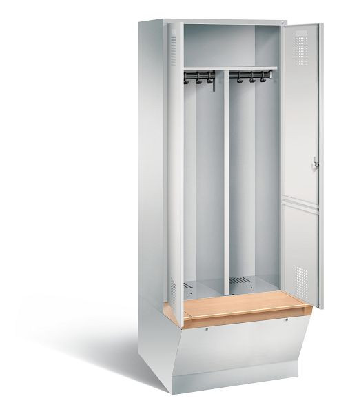 C+P Schwarz-Weiss-Spind Evolo, H2090xB810xT815mm, Farbe: Lichtgrau, 48056-22 S10119