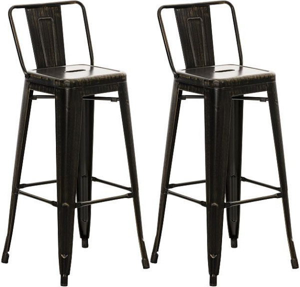 CLP Barhocker Mason, schwarz-gold, VE: 2 Stück, 307505