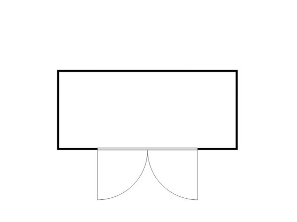 FLADAFI Materialcontainer MC 1500, verzinkt, zerlegt, ohne Boden, Doppelflügeltür (symmetrisch) auf der 5 m Seite, F15210301
