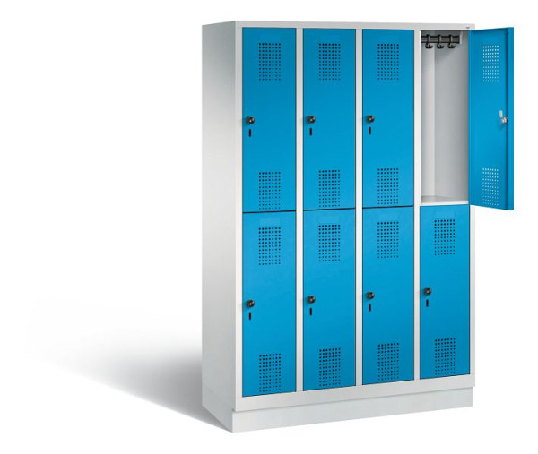 C+P Spind doppelstöckig Evolo, H1800xB1190xT500mm, Farbe: Lichtgrau / Lichtblau, 48320-40 S10224