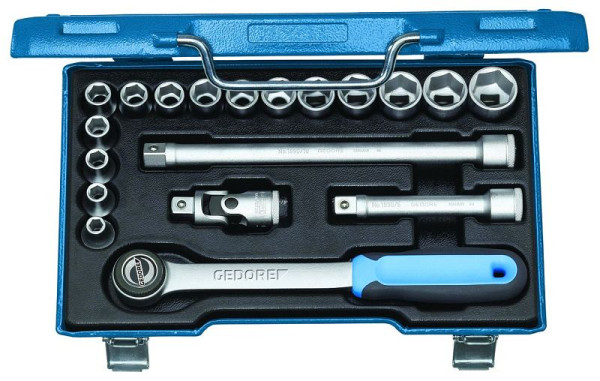 GEDORE Steckschlüssel-Satz, 1/2" 19-teilig, 6-kant 8-24 mm, 2682842