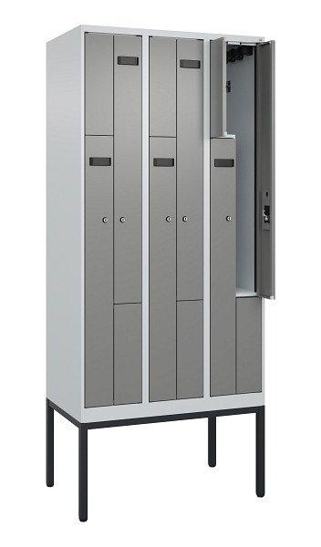 C+P Z-Spind Evolo PLUS, Gestell, 6 Fächer, 2120x900x500mm, 7035/0004, Zylinderschloss, 0490337-306 S10040
