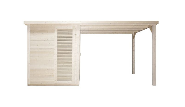 Sanotechnik Rauma Außensauna für 4-5 Personen, 172,4 x 202,4 x 201,4 + 270 x 230 x 201,4cm, F30460