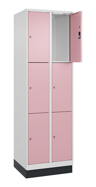 C+P Schließfachschrank Evolo PLUS, mit Sockel, 6 Fächer, 1950x600x500mm, 9016/30, 049020-203 S10018
