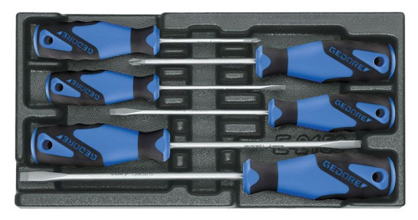 GEDORE Schraubendreher-Satz in 1/3 S-Modul PZ, Griffmulden, 1523708