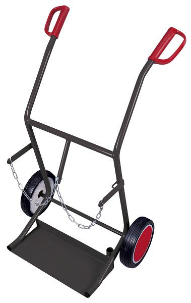 VARIOfit Stahlflaschenkarre für 2 Flaschen a 20 Ltr. Inhalt, Außenmaße: 705 x 570 x 1.110 mm, RAL 7016 anthrazitgrau, fk-1100/AG