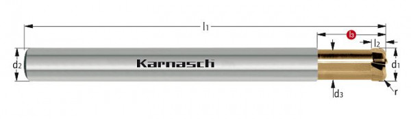 Karnasch VHM-HPC-Fräser bis 60 HRC d= 4,0 / r= 1,0 HXC-Nano³, 306433040010
