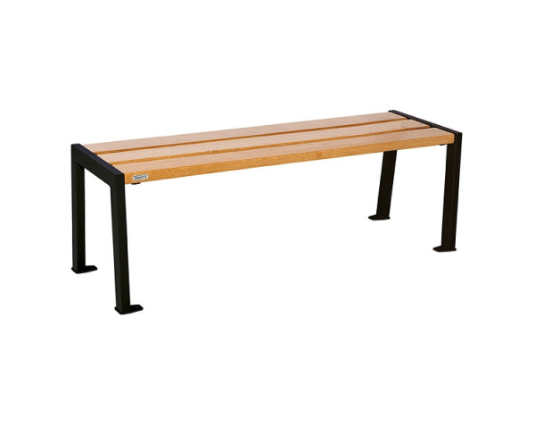 Procity Sitzbank Ohne Rückenlehne Silaos 1200 mm, Holz & Stahl, helle Eiche/RAL 9005, 209631.9005.CHEC