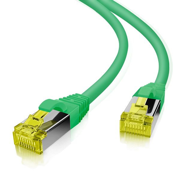 Helos Patchkabel S/FTP Cat 6a grün 0,25m, 118160