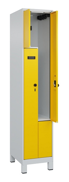 C+P Z-Spind Evolo PLUS, Füße, 2 Fächer, 1950x400x500mm, 7035/1023, Drehriegel, 049013-122 S10003