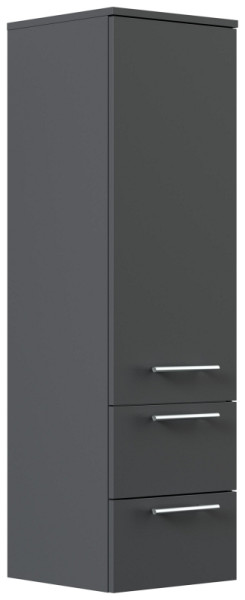 Posseik Hochschrank 120 cm grafit mit Glaseinlagen, PHS120CM000003DE
