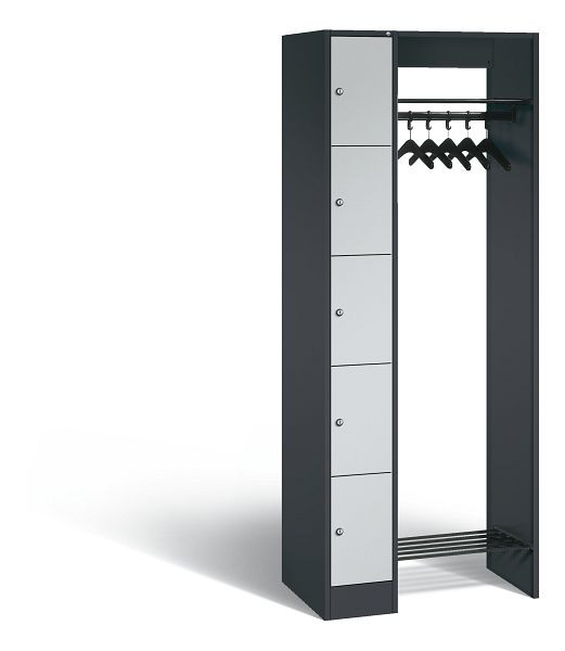 C+P Garderobe Serie 8070, H1950xB740xT480 mm, Anthrazit/Grau, 80700-00 S10104