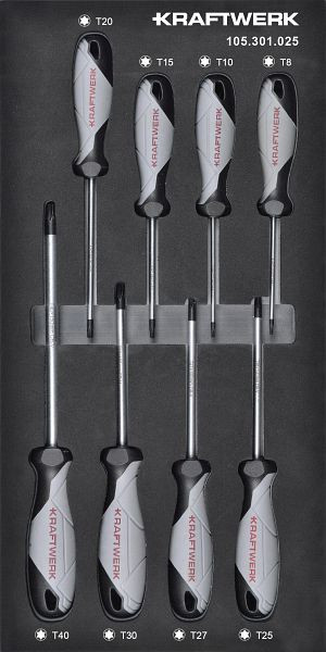 Kraftwerk BASIC LINE EVA Schraubendreher TX 8-tlg. 20x40 Einlage, 105.301.025