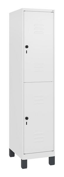 C+P Doppelstöckiger Spind Classic PLUS, Füße, 1800x400x500mm, 9016/9016, Drehriegel, 0803107-12 S10014