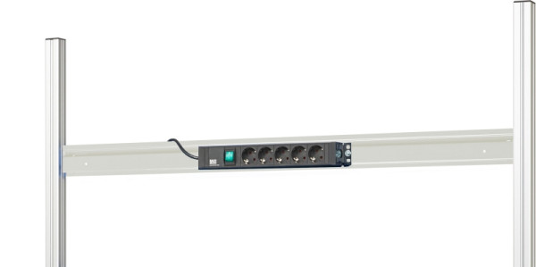 RAU Energieleiste mit Halteschiene Serie E, B1800xT85xH80mm, RAL7035, E-EL-D-KES1800.12