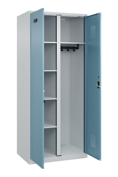 C+P Wäsche-/Garderobenspind Evolo PLUS, 2 Abteile, 1850x800x500mm, 7035/0010, Zylinderschloss, 049600-22 S10036