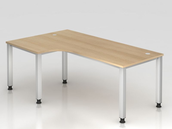 Hammerbacher Winkeltisch 4-Fuß eckig 200x120cm 90° Eiche, Winkelform 90°, links oder rechts montierbar, VQS82/E/S