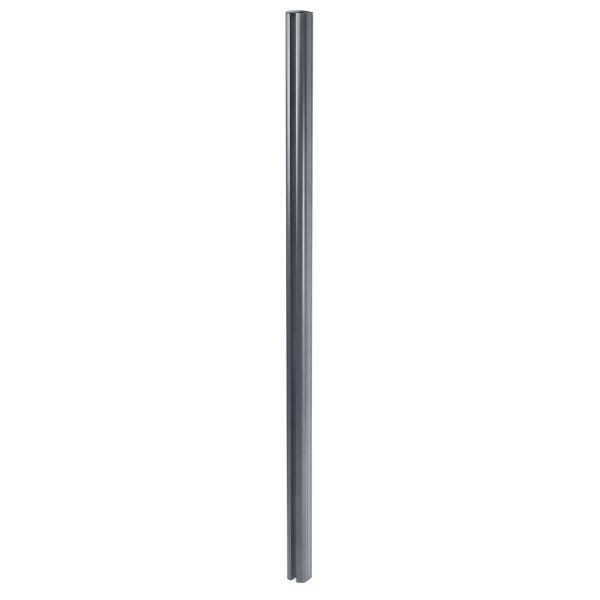 Mendler Alu-Pfosten Sarthe-WPC-Zaun, Pfeiler Pfahl, Stecksystem, 240cm, grau, 76243