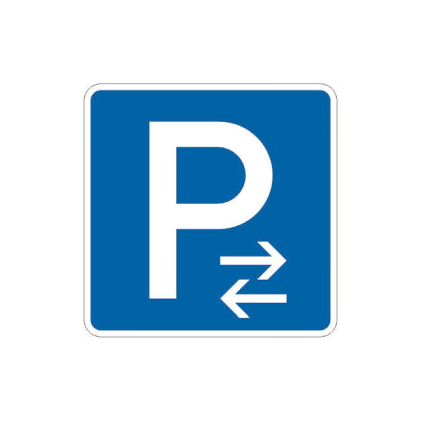 Stein HGS Verkehrszeichen 314-31 StVO, Parken Mitte (Aufstellung links), Flachform 2 mm, 600 x 600 mm, RA1, Flachform 2 mm, 314-31.0007