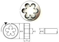 BAER Schneideisen UN 1.3/4 x 8 - HSS, 181401005