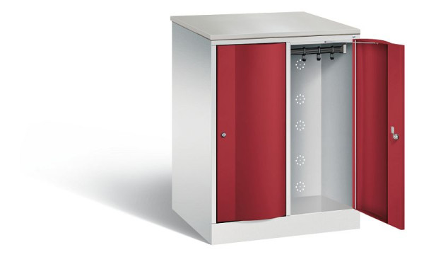 C+P XL-Schließfachschrank Resisto, H1077xB772xT640mm, Farbe: Lichtgrau / Rubinrot, 8271-273 S10049