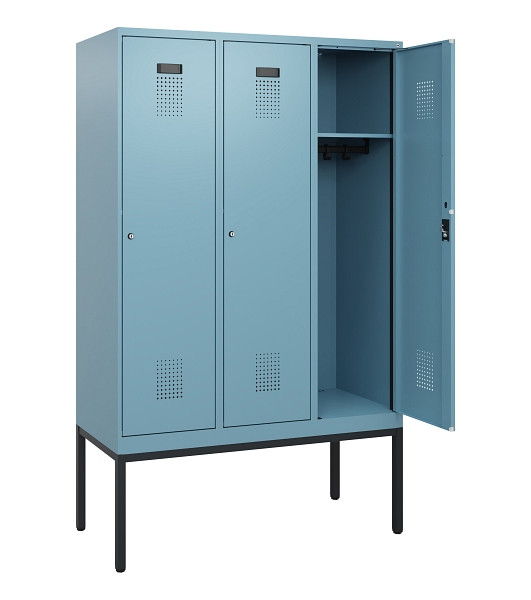 C+P Spind Evolo PLUS, Gestell, 3 Abteile, 1950x1200x500mm, 0010/0010, Zylinderschloss, 0490305-32 S10048
